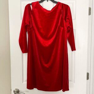 Boutique dress long sleeve velvet red 2XL